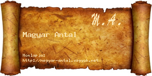 Magyar Antal névjegykártya